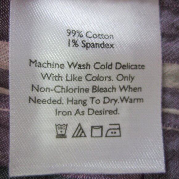 Eddie Bauer Women L Purple Plaid Live Your Adventure LS Shirt Crinkle Cotton - Picture 8 of 10